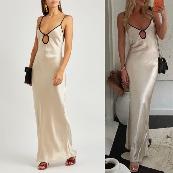 Bec & Bridge Dresses & Skirts - Bec + Bridge Satin Dress Kara Keyhole Maxi Dress NWT